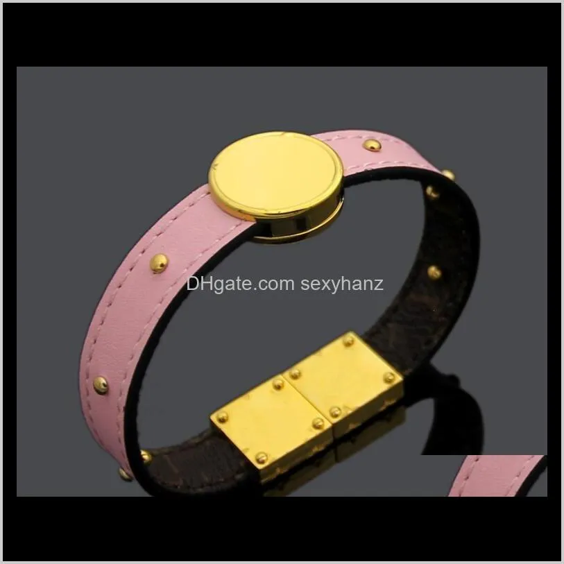 2021 fashion leather bracelets for men woman designers wristband leather flower pattern bracelet pearl jewelry with box