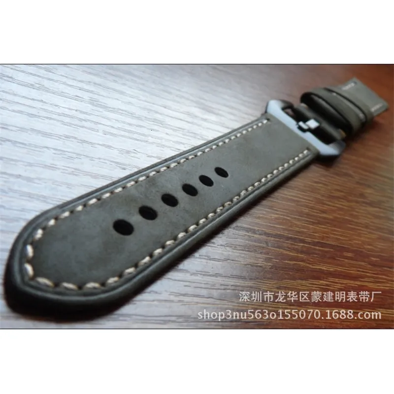 Flat Peinahai Leather Strap 2m Black Buckle Crazy Horse 11 Color Adaptive Smart Watch Belt