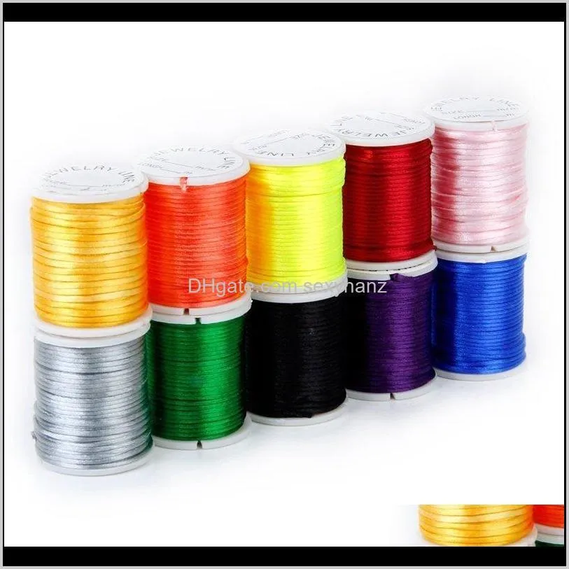 10 rolls mixed cord in nylon of colour beads chain of thread for the craft jewelry 1 mm chca#