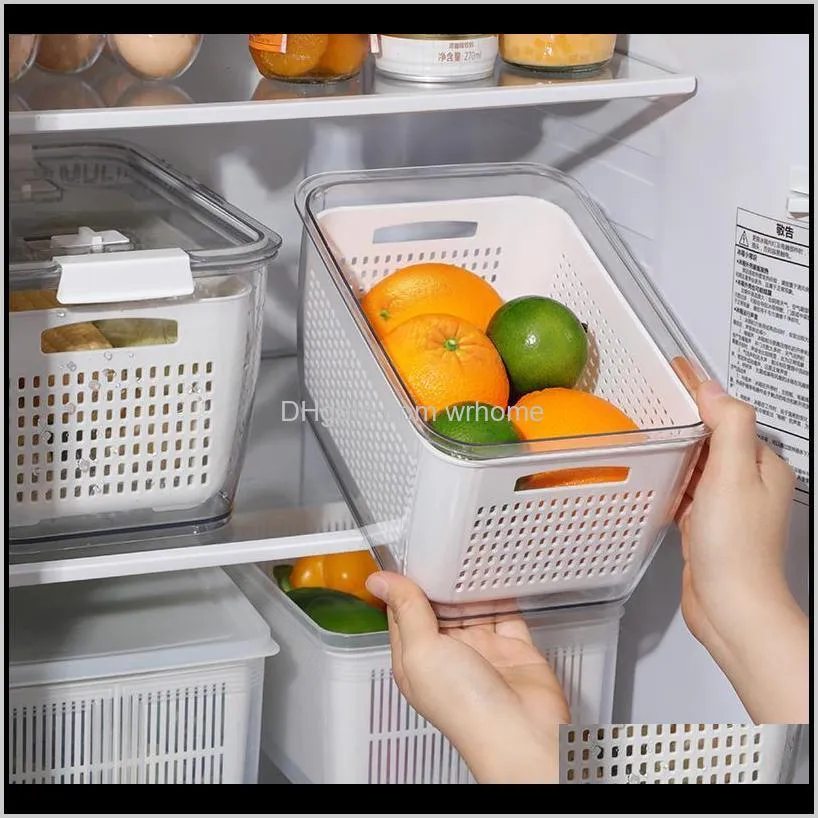 JARrs Housekeeping Organization Home Gardenkitchen Scatola di immagazzinaggio Frigorifero Tenere il frigorifero di frutta di verdura fresca Plastica multifunzionale B