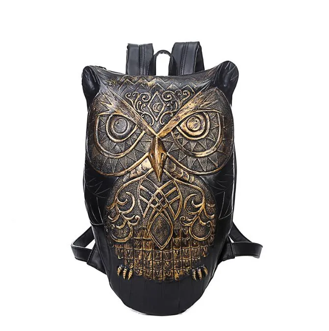 Mode 3D en relief hibou sac à dos pour hommes sac de voyage femme originalité giris personnalité étanche Cool sacs d'école pour garçons filles