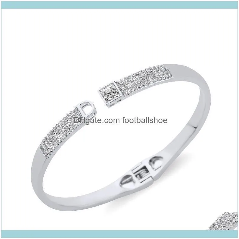 Designers Jewelry inlaid with diamond and zircon split temperament simple personality Bracelet brb26