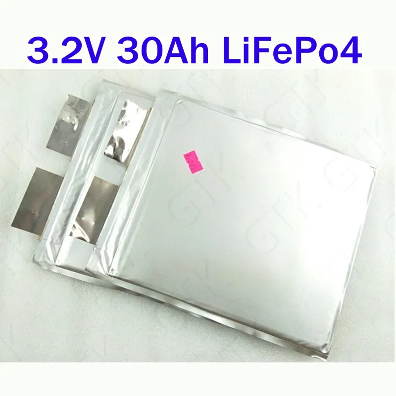 8 pcs 3.2V Lifepo4 Bolsa de Celular 30Ah Bateria Recarregável Bateria de Lítio Fosfato de Fosfato de Fosfato Para 24V 36V 48V 60V DIY Pack Ups EV