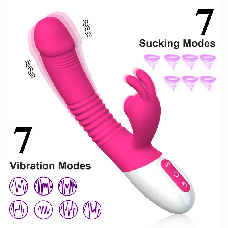 Vibratoren, 7 x 7 Geschwindigkeiten, vibrierender Dildo mit Saugvibrator für Frau, G-Punkt, Klitoris-Stimulator für Erwachsene_voghion.com
