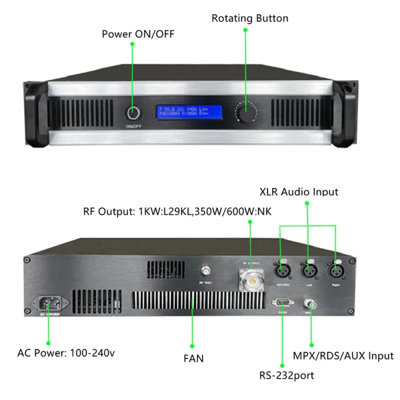 Professional 1500W Fm Broadcast Amplifier For Church And Radio Stations  High Power 1.5kW Transmission From Rsradio, $2,241.21