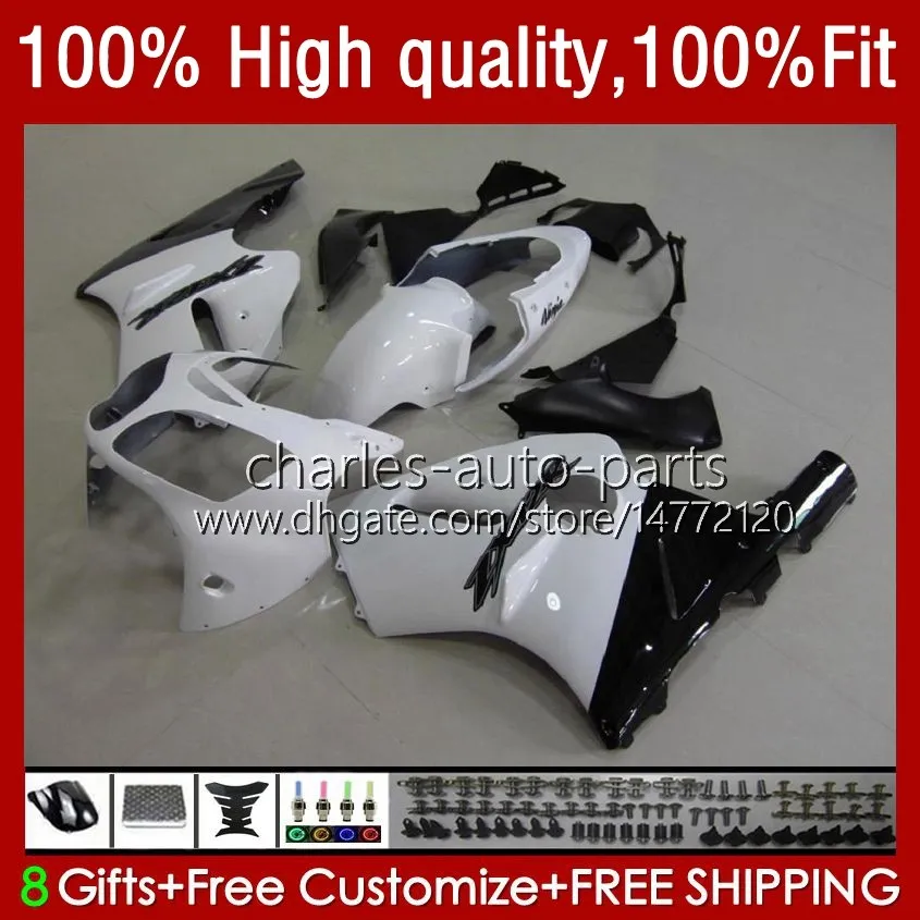 Injection Fairings For KAWASAKI NINJA ZX1200 ZX 12R 1200CC 1200 CC ZX1200C ZX 12 R 02-06 3No.37 ZX12R 02 03 04 05 06 ZX-12R 2002 2003 2004 2005 2006 OEM Body Kit white glossy