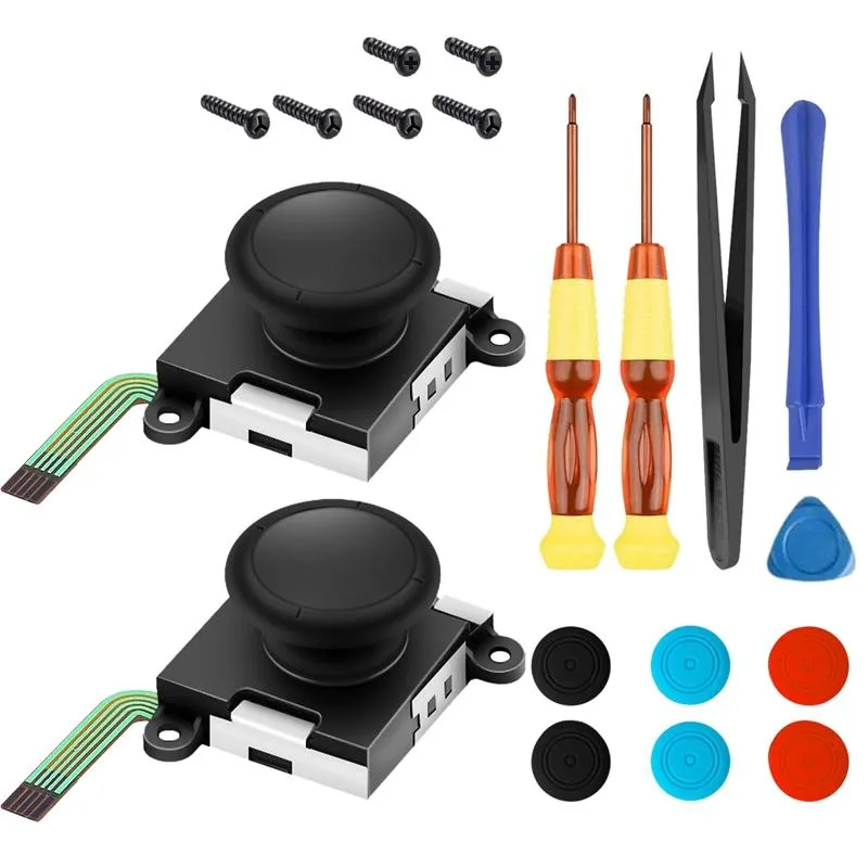 Two Pack Analógico 3D Joy con Joystick Substituição para Interruptor, Esquerda Joycon Direita Interruptor Controlador Full NS Repair Controladores J Joystick