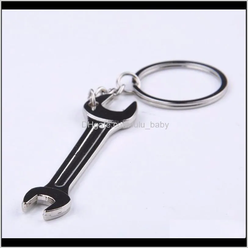 1pcs creative tool wrench spanner chain key ring keyring metal keychain adjustable