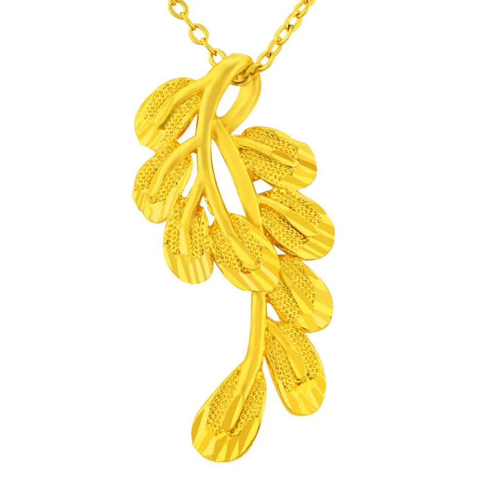 Collana con ciondolo a forma di coda di fenice, catena da donna, ragazza, gioielli in oro giallo 18 carati, grazioso regalo