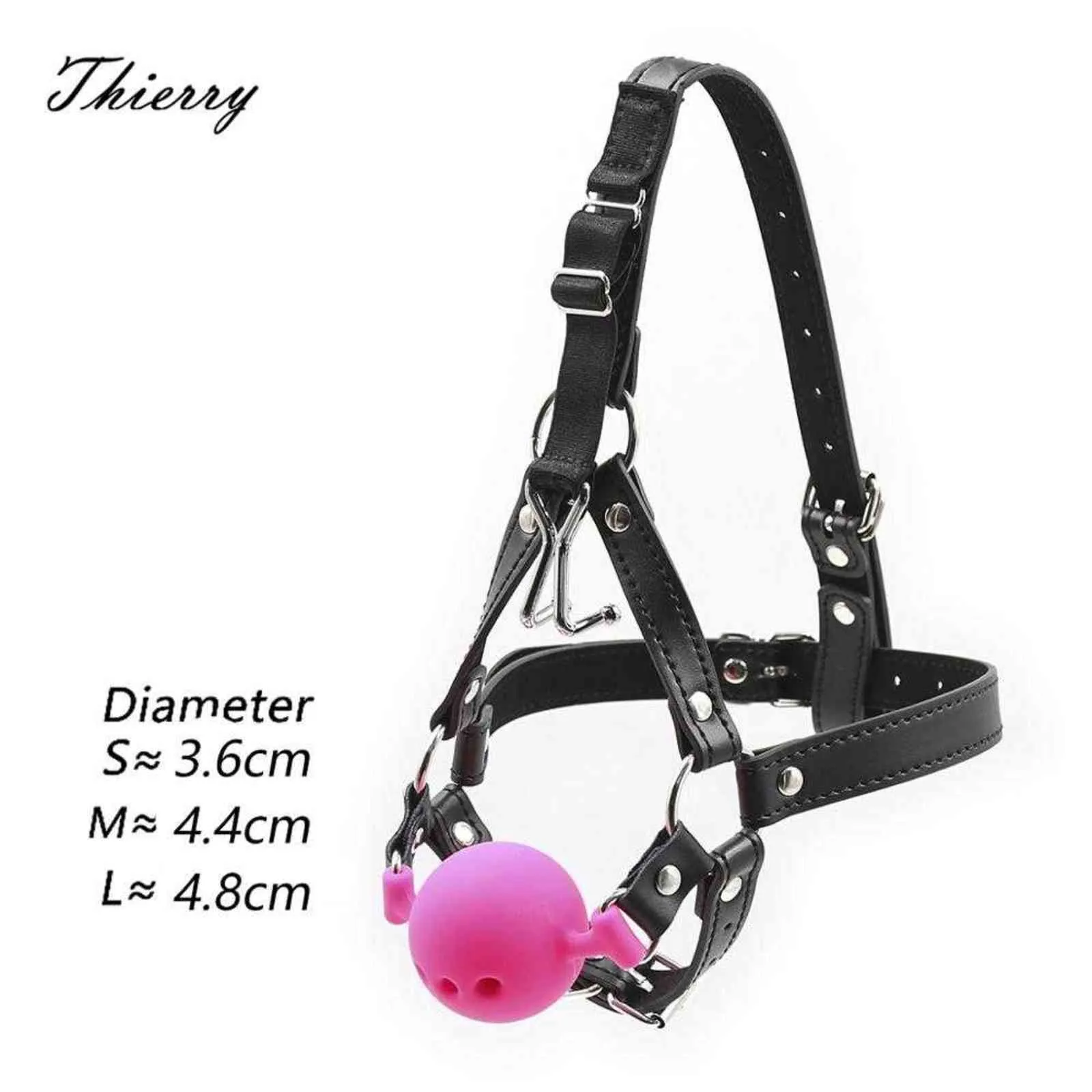 NXY Adult toys Thierry Head Harness with Nose Hook Ball Gag Fetish SM Restraint Silicone Open Mouth Games Products Sex Toys Shop 1201