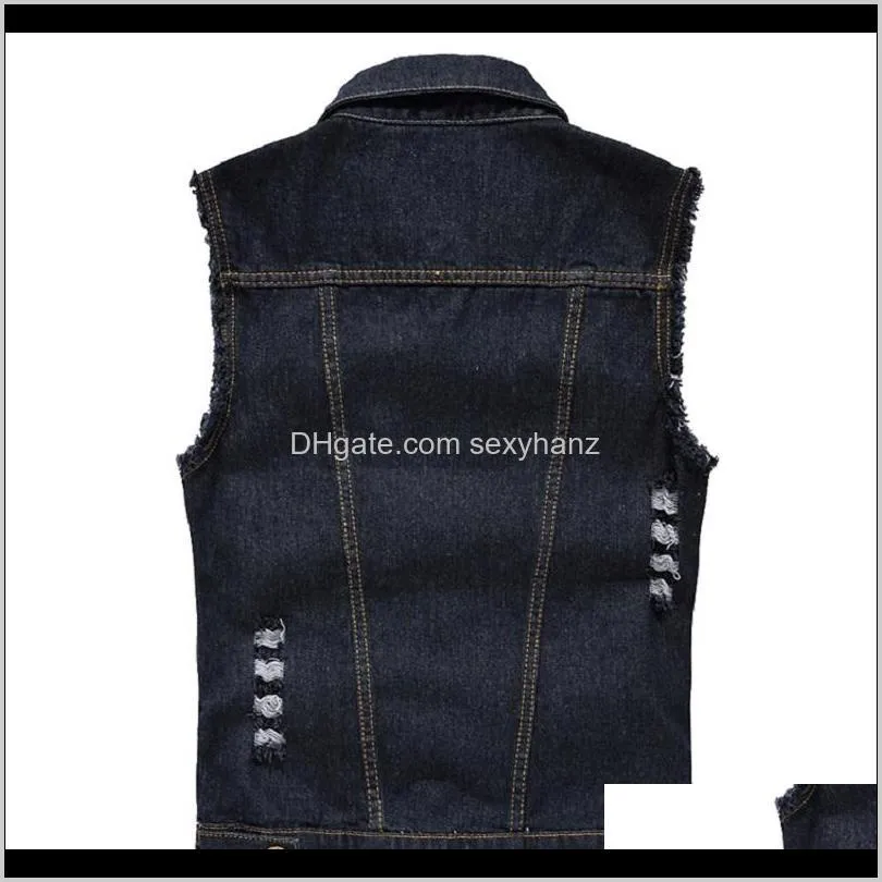 denim vest mens sleeveless jackets fashion washed jeans waistcoat for mens tank top  male ripped jacket plus size 6xl