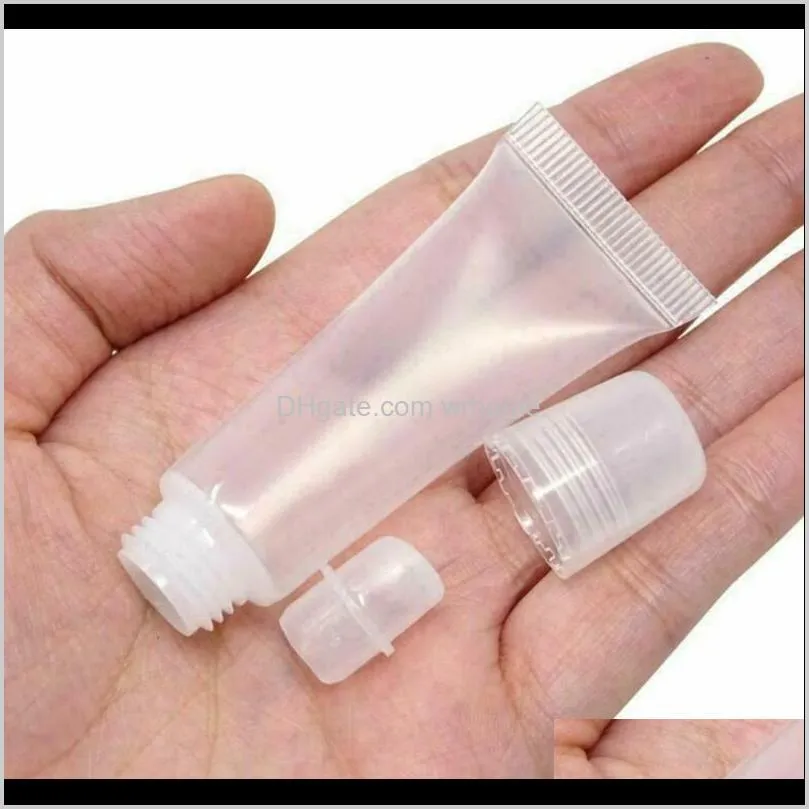 10/20pcs 8ml empty lipstick tube lip soft makeup squeeze clear gloss container plastic cosmetic containers storage bottles & jars