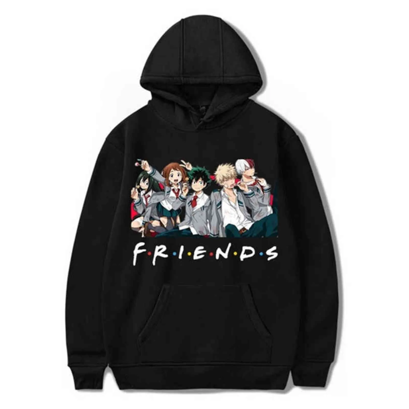 2 tot 14 jaar Kids Hoodies My Hero Academia Hoodies Anime Sweatshirt Vrienden Brief Patroon Casual Friends Boy / Girl Sweatshirt Y211118