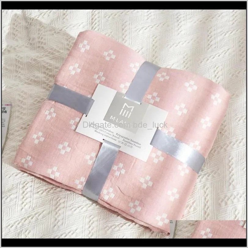 Cotton Gauze Muslin Throw Blanket for Sofa Bed Summer Air Conditioning Bedspread for Kids Adults Bedding Coverlet Soft Bedspread