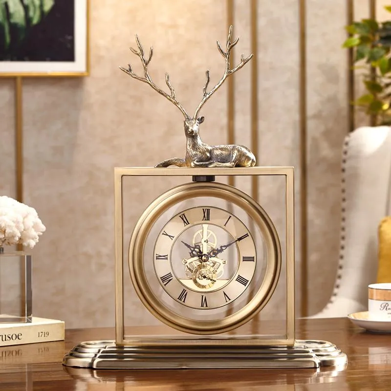 Desk & Table Clocks Luxury Gold Quartz Clock Nordic Metal Large