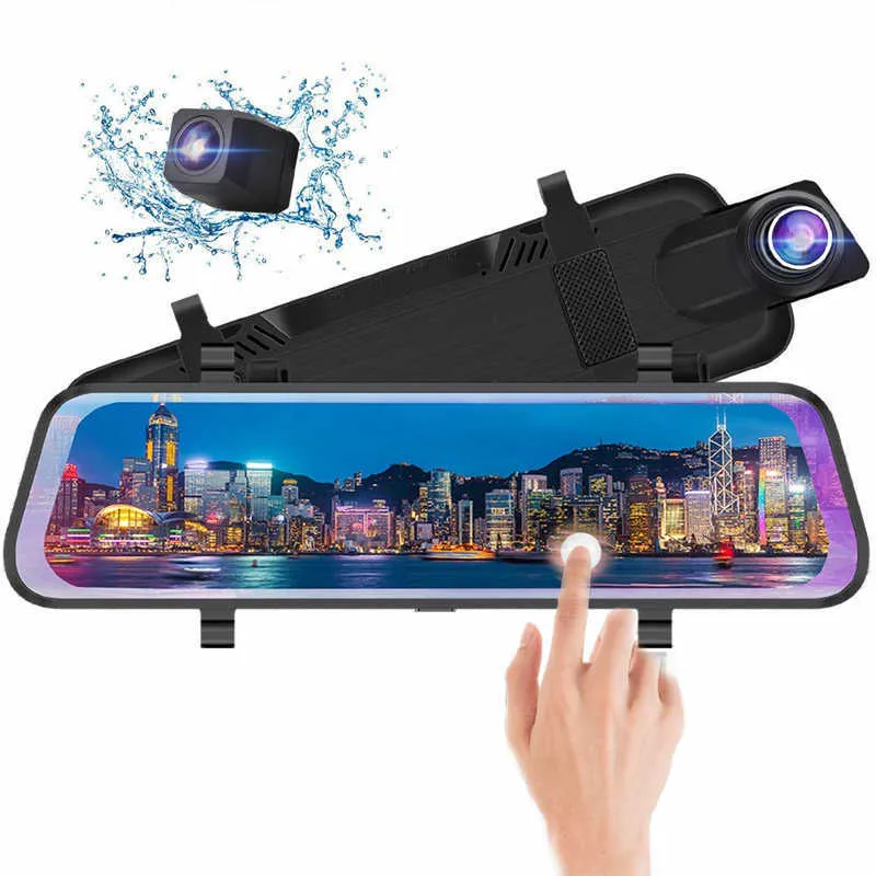 10 "IPS Screen voiture DVR Miroir Dash Caméra Dash Cam Caméra de voiture Dual Lens Caméra de voiture Full HD Enregistreur de lecteur Stream Rétroviseur Rétroviseur Nouveau Arriver Voiture