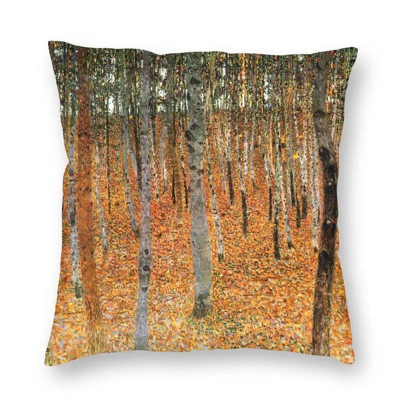 Nordic Style Beech Forest van Gustav Klimt dooi kussensloop decoratie Custom Cushion Cover 45x45 Pillowcover voor woonkamer kussen/decora
