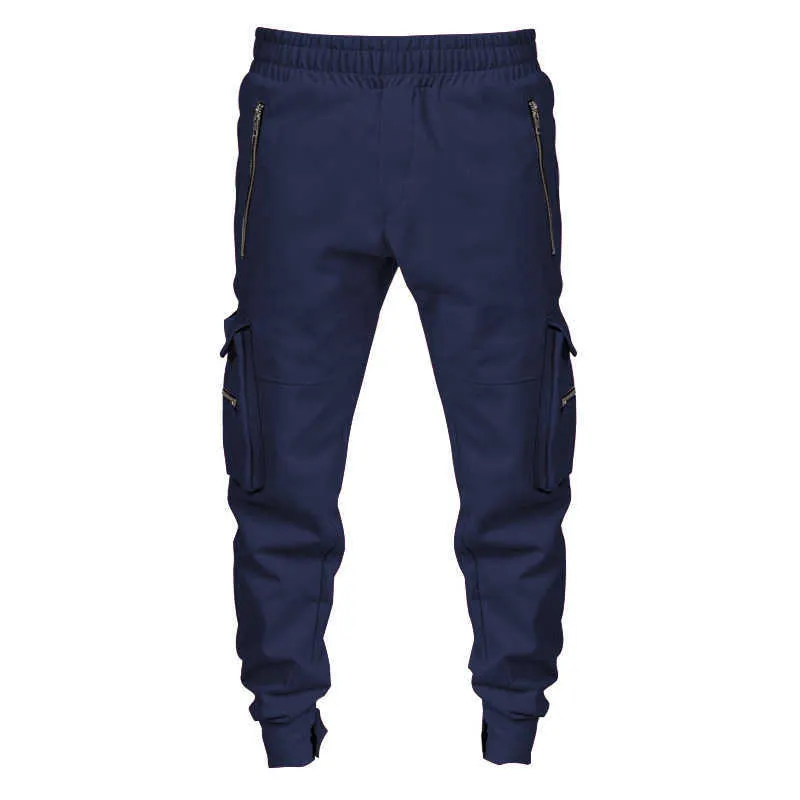 Pants for Men Overalls Men's Casual Pants Spring Autumn New Slim Outdoor Running Multi-pocket Sports Joggers Hip Hop Cargo Pants Y0927