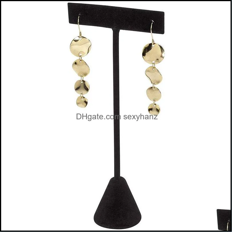 Big Promotion Fashion Black Velvet Jewelry Display Rack T Bar Earring Stud Display Earrings Holder Hook Exhibition Showcase Stand C3