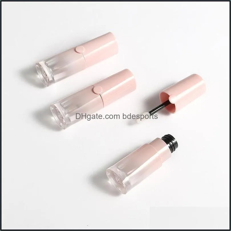 Storage Bottles & Jars Wholesale Cosmetic Lip Gloss Packaging Container 6ml Pink Gradient Tube Plastic Empty Lipgloss Tubes Bottle