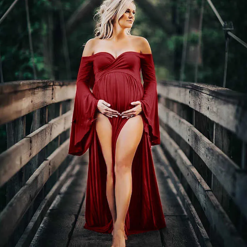 Maroon maternity dress deals for photoshoot