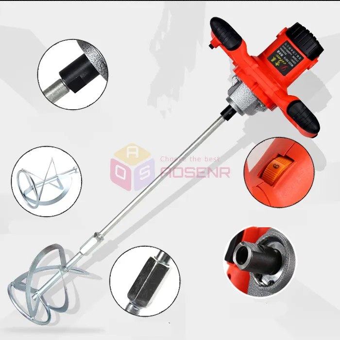 220V Electric Cement Paint Putty Pulver Coating Mixer 6 SPEED JUSTERABLE Electric Mortar Mixer Betongblandare