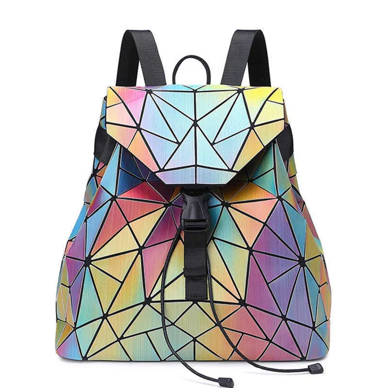 High Capacity Fashion Plaid Backpack Women Shoulder Bag Women 3d Colorful Rucksack School Bag for Teenage Lady Travel Backpack Q0528