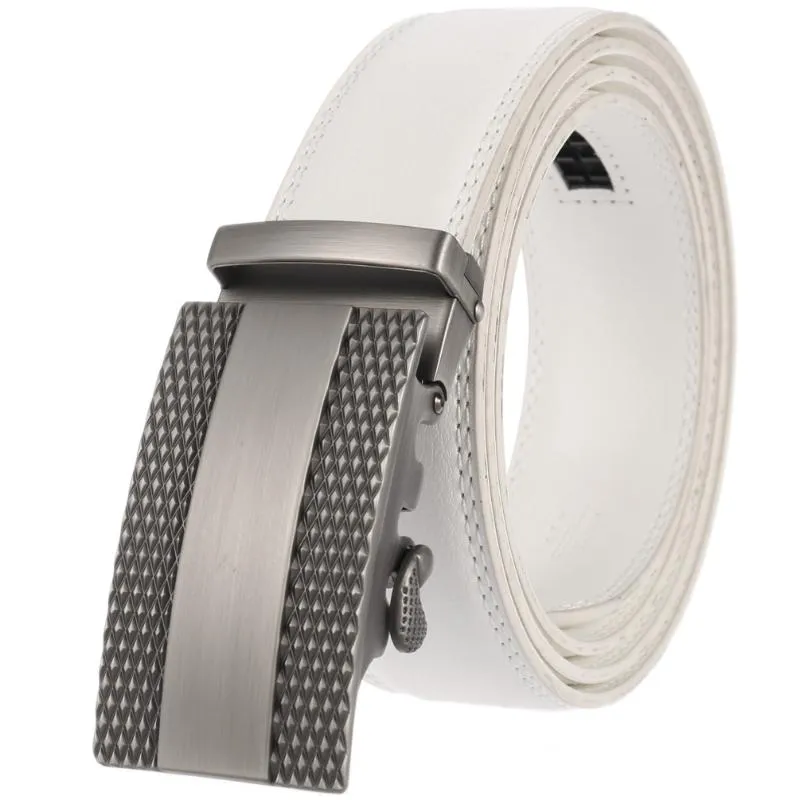 أحزمة الأعمال مصمم أبيض سبائك التلقائي مشبك جلد طبيعي حزام جودة عالية حزام حزام حزام