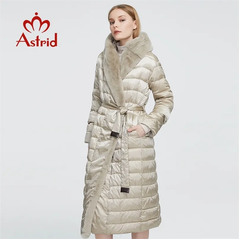 Astrid Winter Damenmantel Frauen Lange Warm Parka Jacke mit Kaninchen Pelzhaube Große Größen Weibliche Kleidung Design ZR-7518 211022