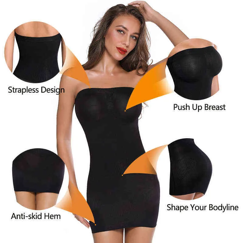 Women Strapless Slip For Under Dresses Shaping Control Slips Slimming Full  Body Shapewear Skirt Seamless Shaper Underwear From 18,21 €