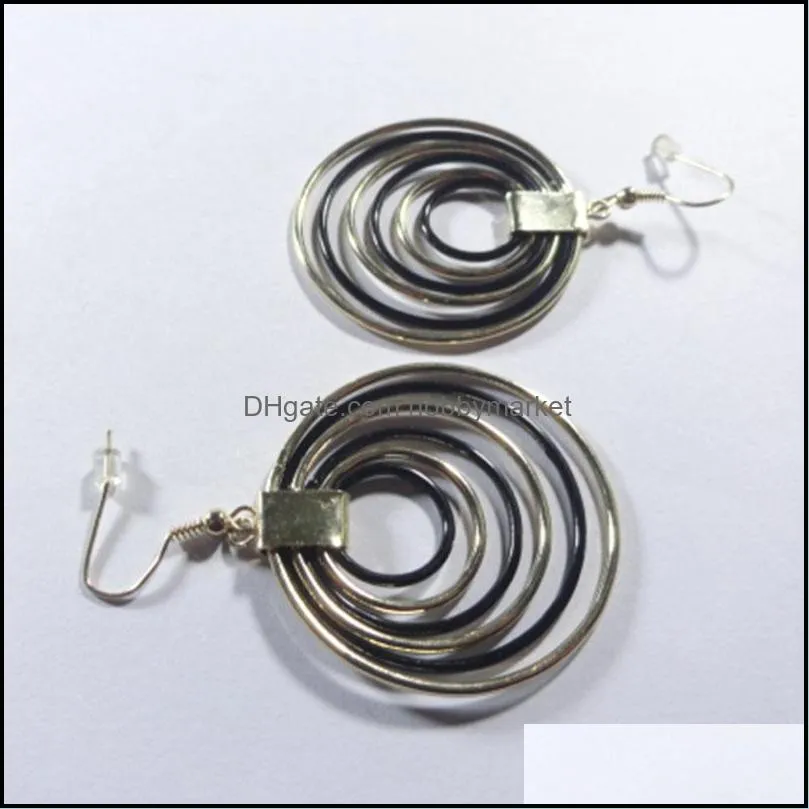 Dangle earring 5MM Round line Round shape Multi-turn Color mixing And buckle ear hooks