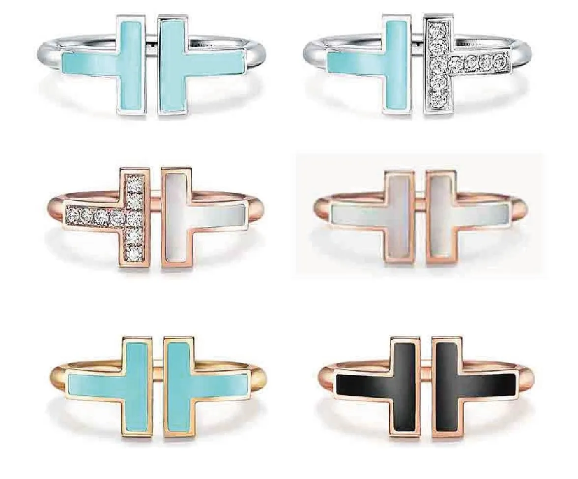 Den nya dubbelformade öppningen 925 Sterling Silver Band Rings, 1.1 Med original logotyp Fashion Woman Jewelry Ring