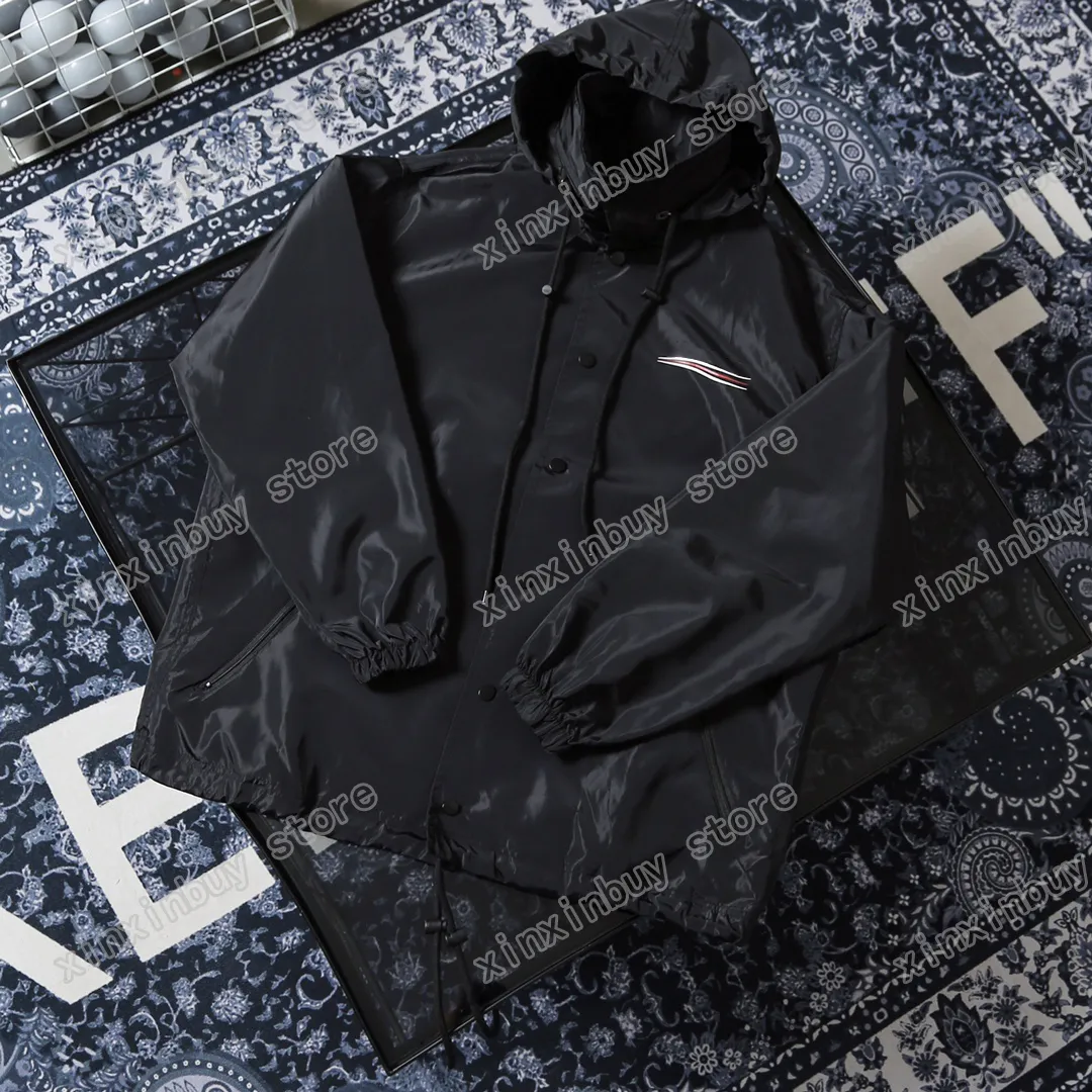 21ss мужские женские дизайнеры куртки парижская ветровка морская волна печать негабаритные одежда уличная одежда верхняя одежда длинные рукава мужская одежда черная хаки s-2xl
