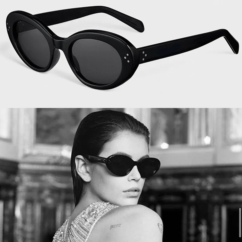 Dames Zonnebril 40193 Cat Eye Fashion Shopping Oval Bril Dames Casual All-Match Classic Black Frame Simple Daily Style UV400 Bescherming Hoge kwaliteit met doos