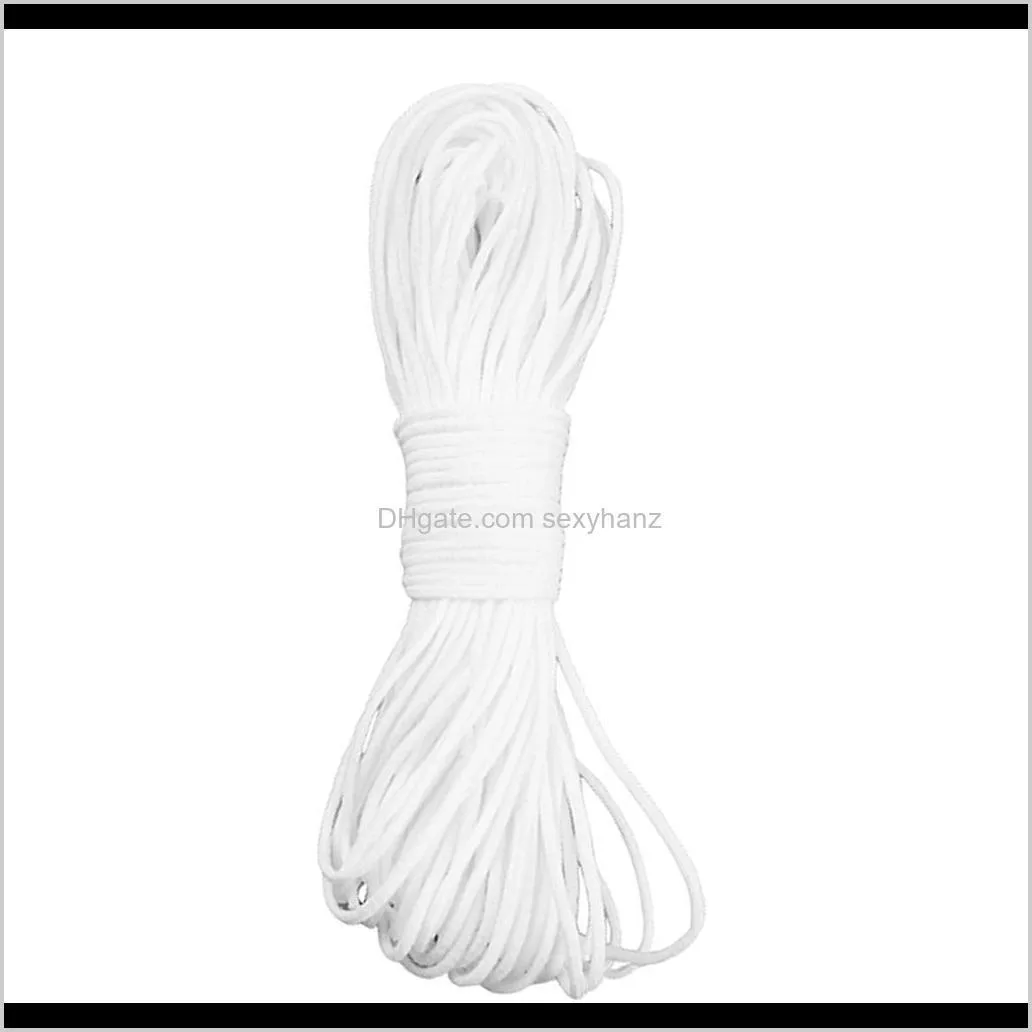 3 rolls elastic cord waist band white trimming sewing dressmaking 4mm