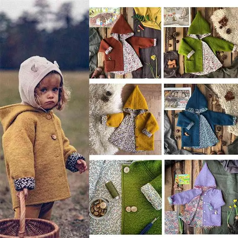 70% Wool High Quality Kids Coats Kleine Schobbejak Brand Child Boys Girls Keep Warm Jacktes Winter With Hat 210619