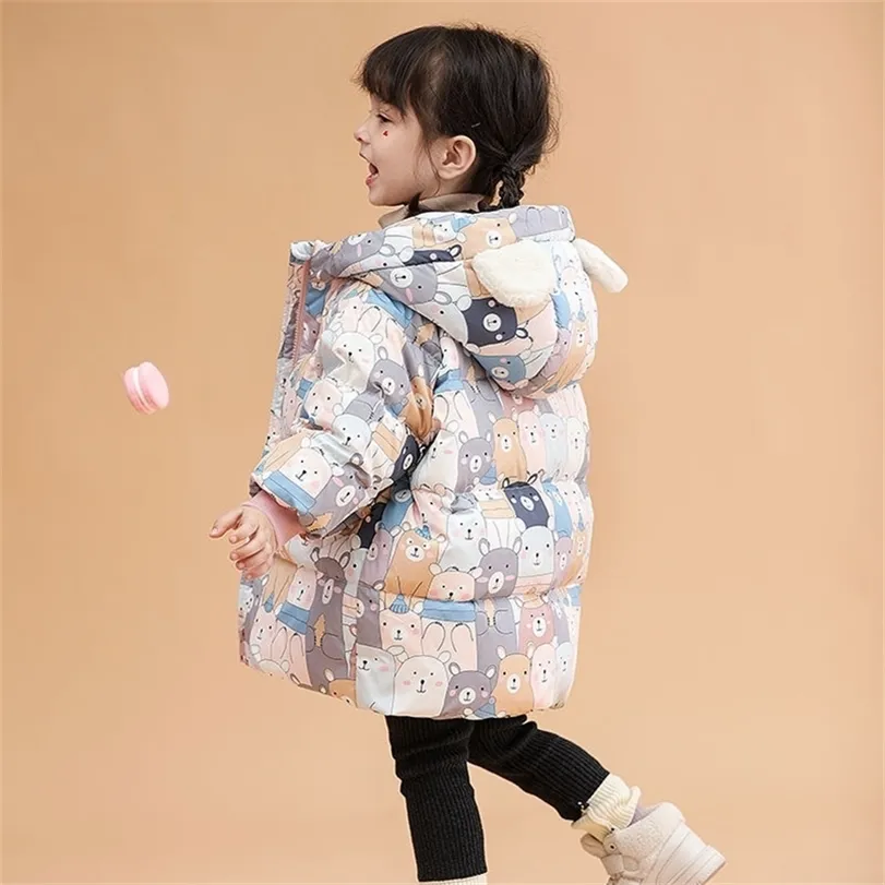 Kinder Kleidung Lange Parka Jacke Baby Mädchen Mantel Winter Schneeanzug Oberbekleidung Mit Kapuze Kinder Mantel Für Daunen 211222