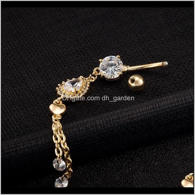 Zircon Bell Belly Button Rings Nearby Party Body Jewelry For Navel Piercing 2021 Drop Delivery