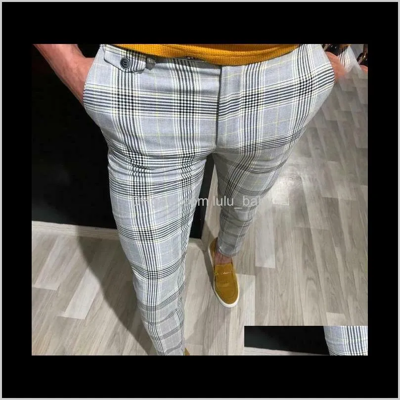 3 models mens slim fit trousers check casual pants joggers tartan jogging skinny bottoms