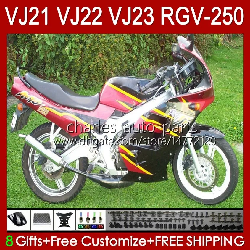 Corps pour SUZUKI RGV250 SAPC VJ22 RGV-250 panneau 1990 1991 1992 1993 1994 1995 1996 20HC.36 RVG250 rouge noir VJ 22 RGVT-250 RGVT RGV 250CC 250 CC 90 91 92 93 94 95 96 Carénage