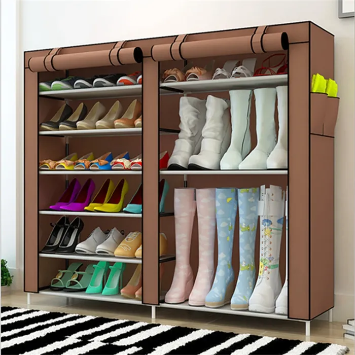 3/4/5/6/8 Layers Dustproof Assemble Shoes Rack DIY Home Furniture Non-woven Storage Shoe Shelf Hallway Cabinet Organizer Holder FHL275-ZWL701