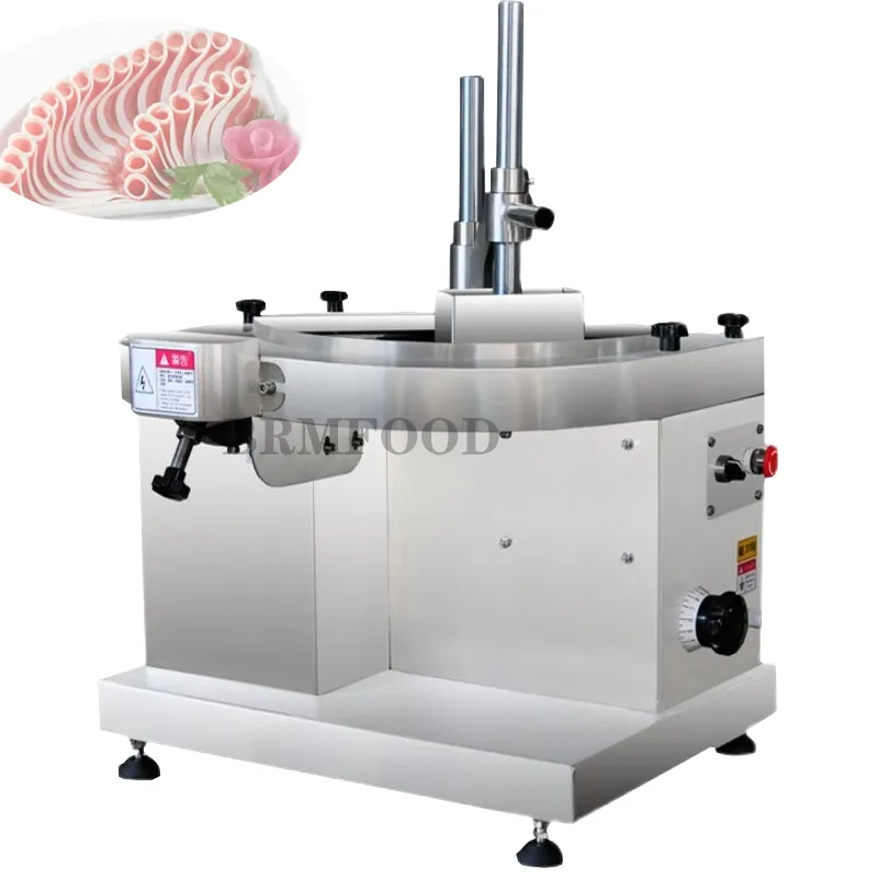 Kommersiell 220V Skivmaskin Motor Slicer Maker Electric Multi Function Frozen Meat Lamb Beef Roll Tillverkare 750W Variabel hastighet