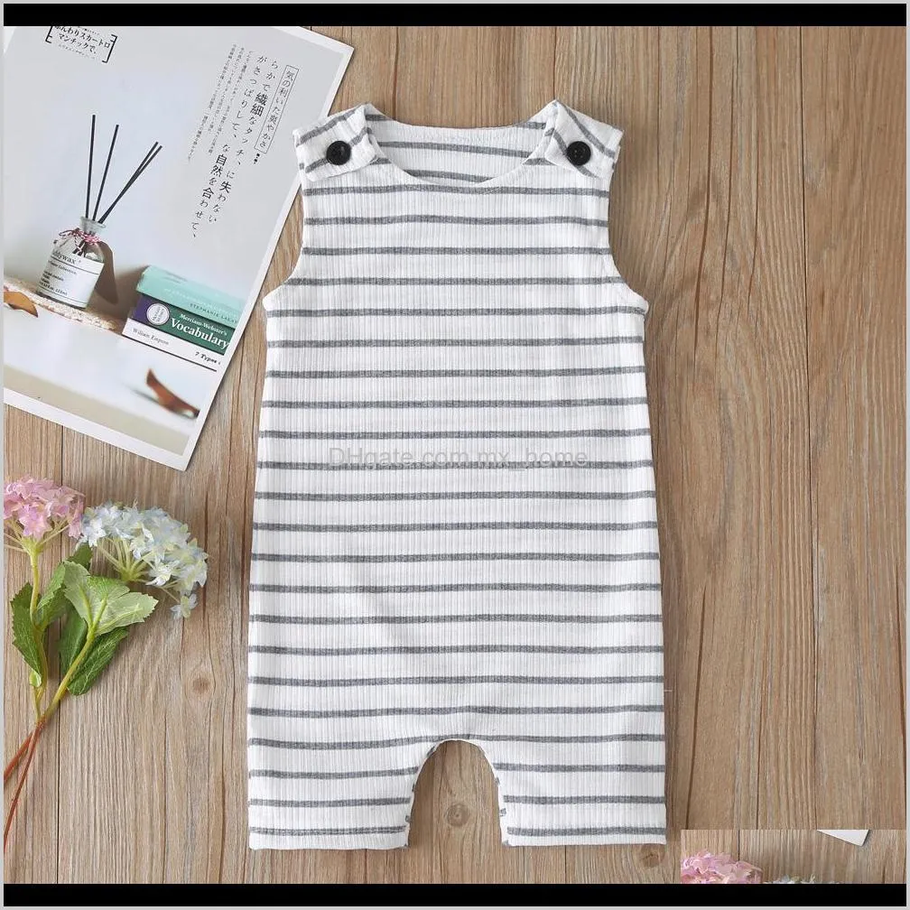 2020 new baby romper cotton striped sleeveless infant jumpsuit boy clothes onesies baby clothes newborn baby girl clothes l0213