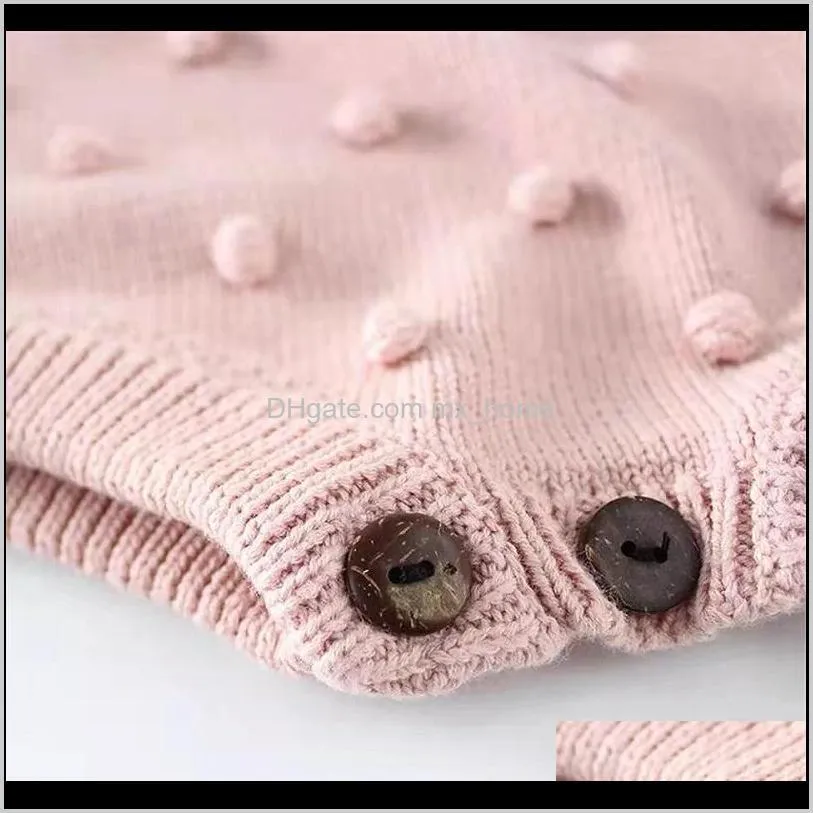 infant baby knitted rompers 3+ dot printed sleeveless solid wool jumpsuit waist elastic band kid onesies girls outfits clothes 0-2t