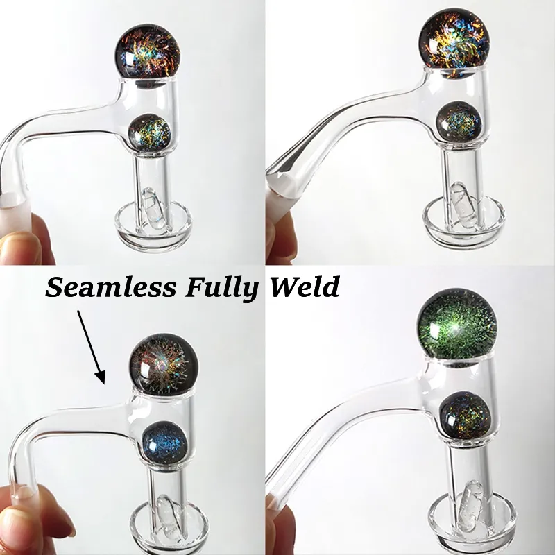 US Grade Fully Weld Quartz Banger Smoking Terp Slurper Beveled Edge Seamless Bangers With Pearls Pill Ball For Glass Bongs Oil Rigs High Quality Dab Vacuum Wholesale