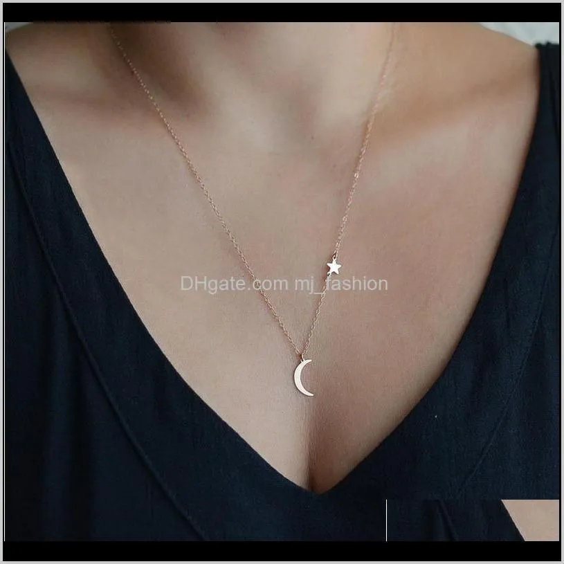 women necklace designs necklace short style stars and moon necklace fashion trend alloy golden/silvery delicate high quality jewelry