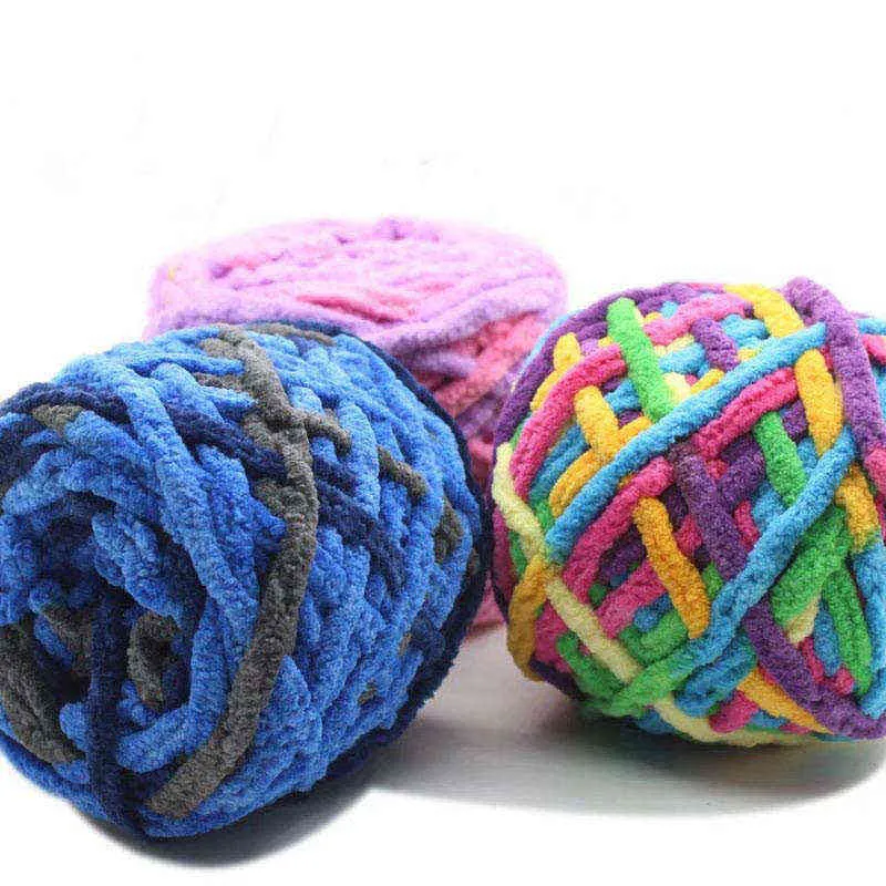 1PC Knitting BabySoft Wool chenille Chunky velvet 100g skeins Cotton Colorful Crochet Chunky Yarn HandCraft Sweater Knitted Y211129