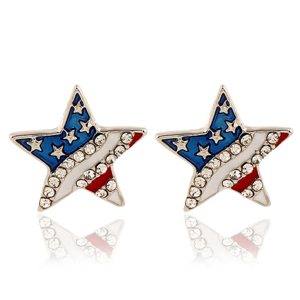 STAR STAR STAR STAR STAR COEUR Drapeau américain Femmes Housse d'oreilles Piercing Boucles d'oreilles x0709 x0710