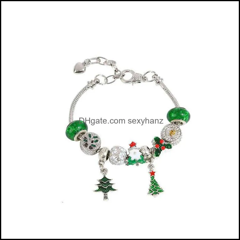 Bracelets bracelet snowflake bell pendant crystal large hole Bead pan couple friend