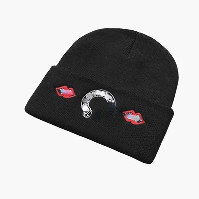 Chapéus de malha bordados clássicos gorros de lã com capuz de algodão ao ar livre máscara masculina casual gorros de caveira